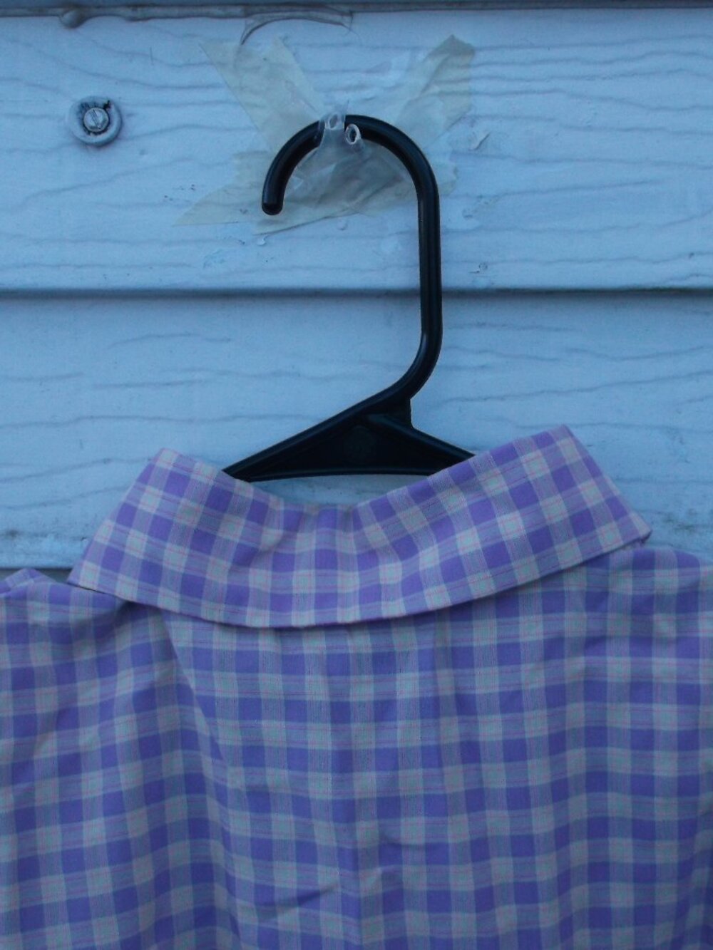 👕ROMWE Purple Gingham Cropped Button‑Front Blouse – Size 2, NWT - Picture 3 of 10